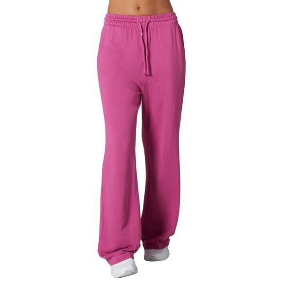 NUX Pants - NUX Women's Pink Drawstring Waist Terry Bootcut Pants Size Medium